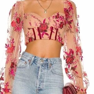 Majorelle Floral Crop Top